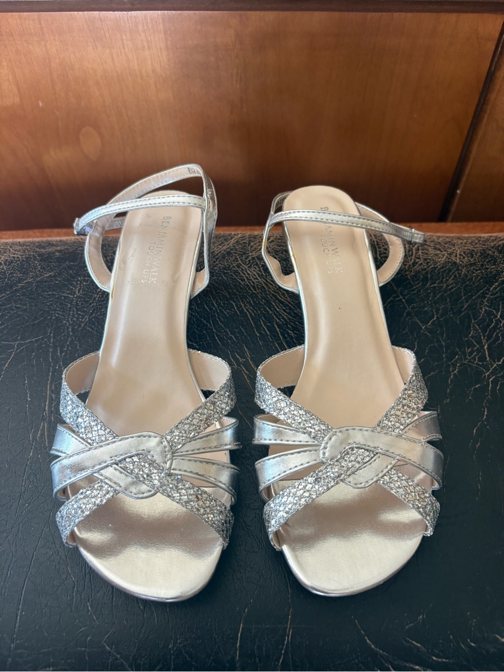Silver Strappy Knotted Evening Sandals - Women 8.5